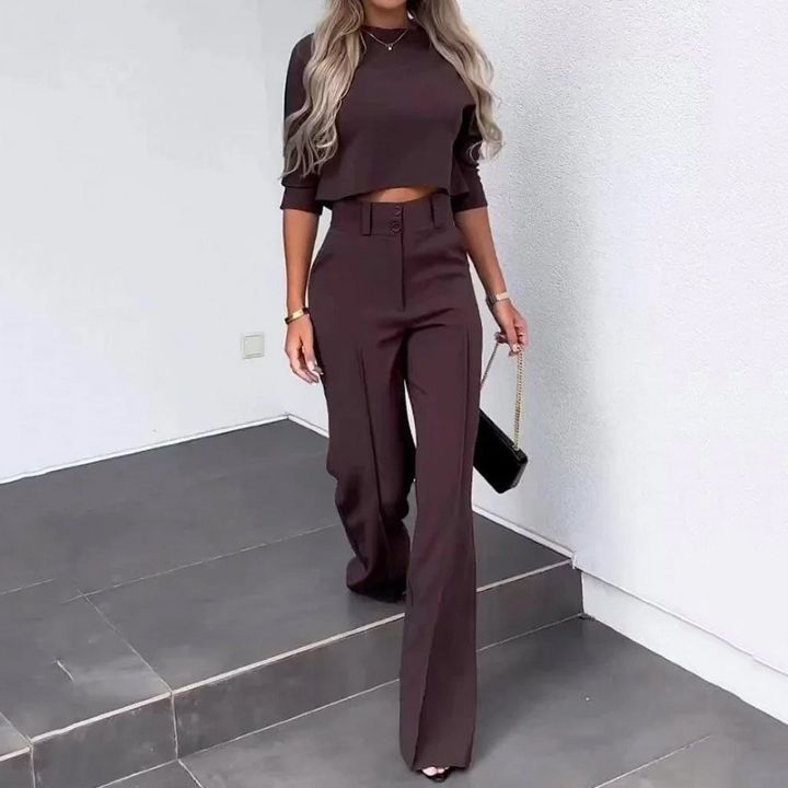 Alicia™ | Conjunto elegante con pantalón de pierna ancha