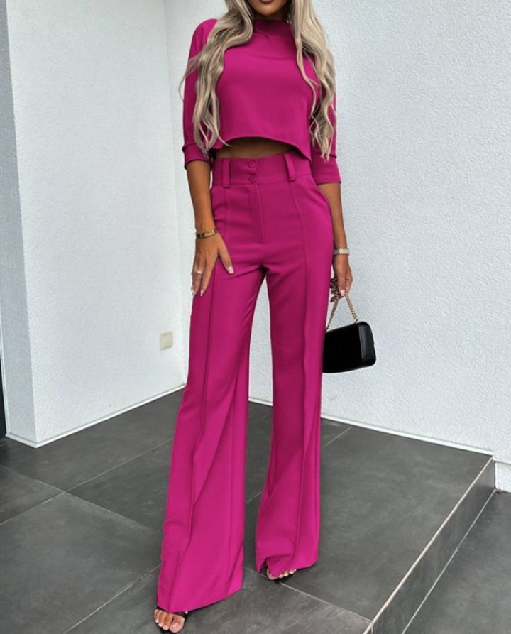 Alicia™ | Conjunto elegante con pantalón de pierna ancha