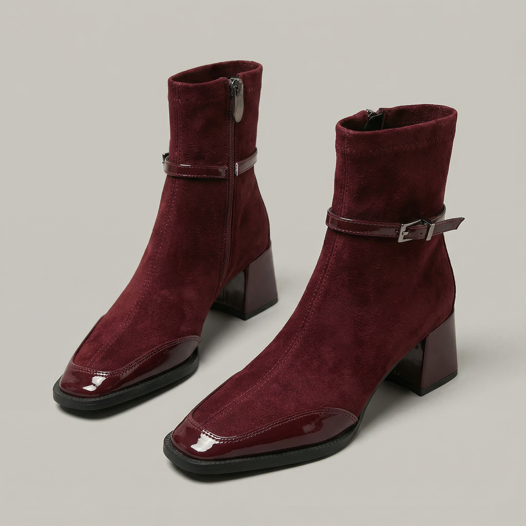 Romani™ | Botines elegantes de eco-ante con tacón medio