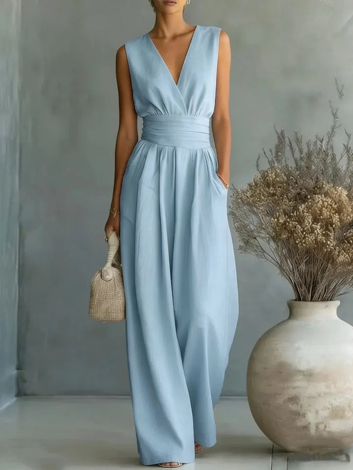 Zahara™ | Jumpsuit Blanco Escote V