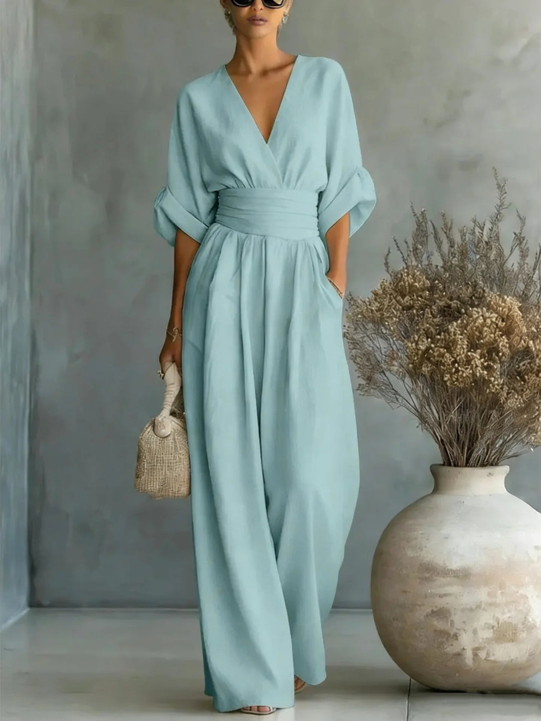 Mireya™ | Jumpsuit Elegante Manga Corta