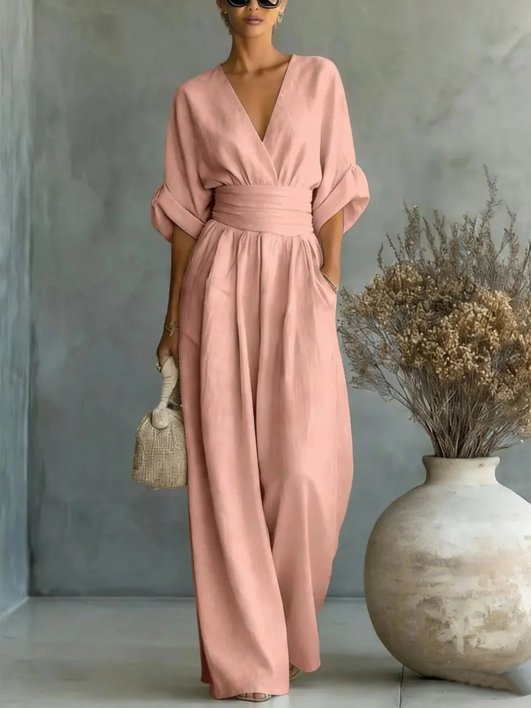 Mireya™ | Jumpsuit Elegante Manga Corta