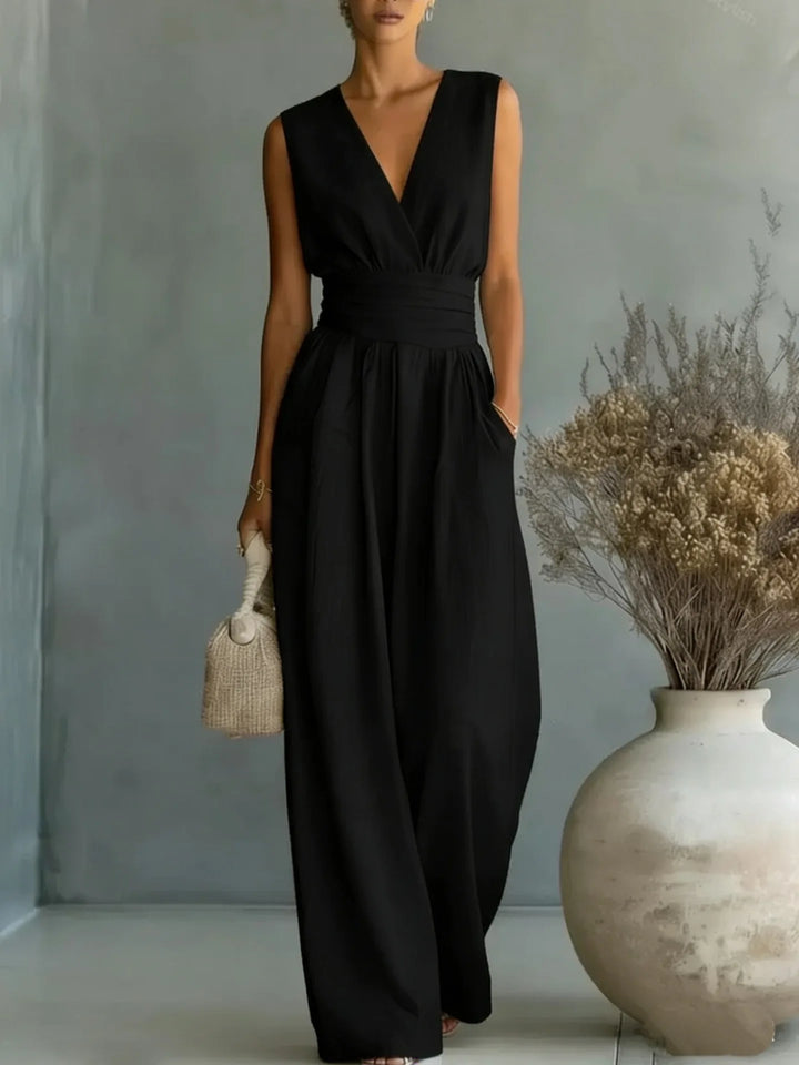 Zahara™ | Jumpsuit Blanco Escote V