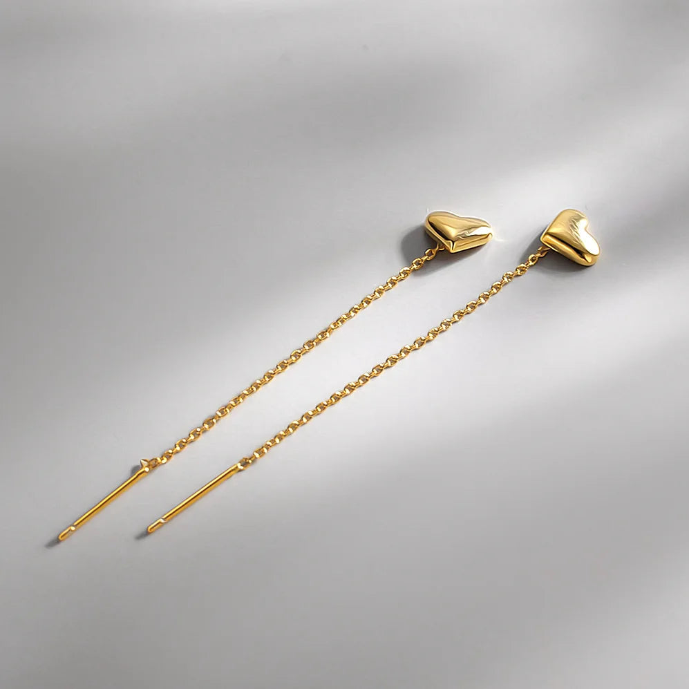 Amara™ | Pendientes de corazón con cadena colgante