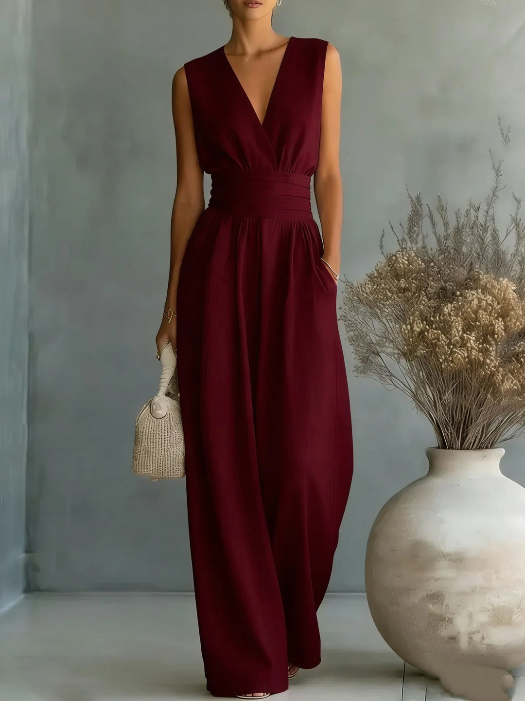 Zahara™ | Jumpsuit Blanco Escote V