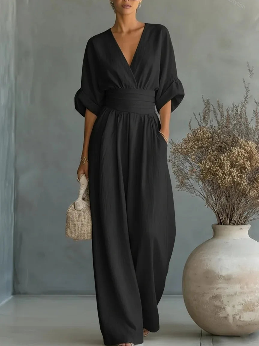 Mireya™ | Jumpsuit Elegante Manga Corta