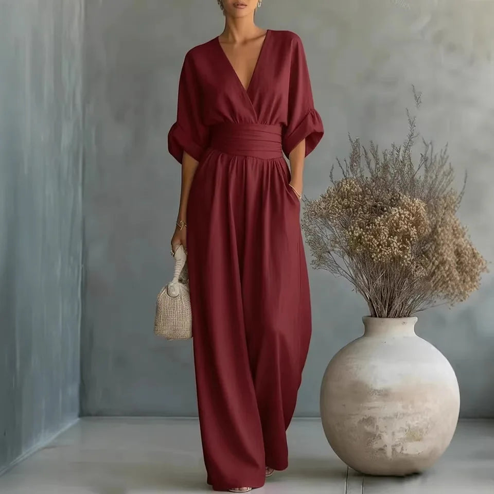 Mireya™ | Jumpsuit Elegante Manga Corta