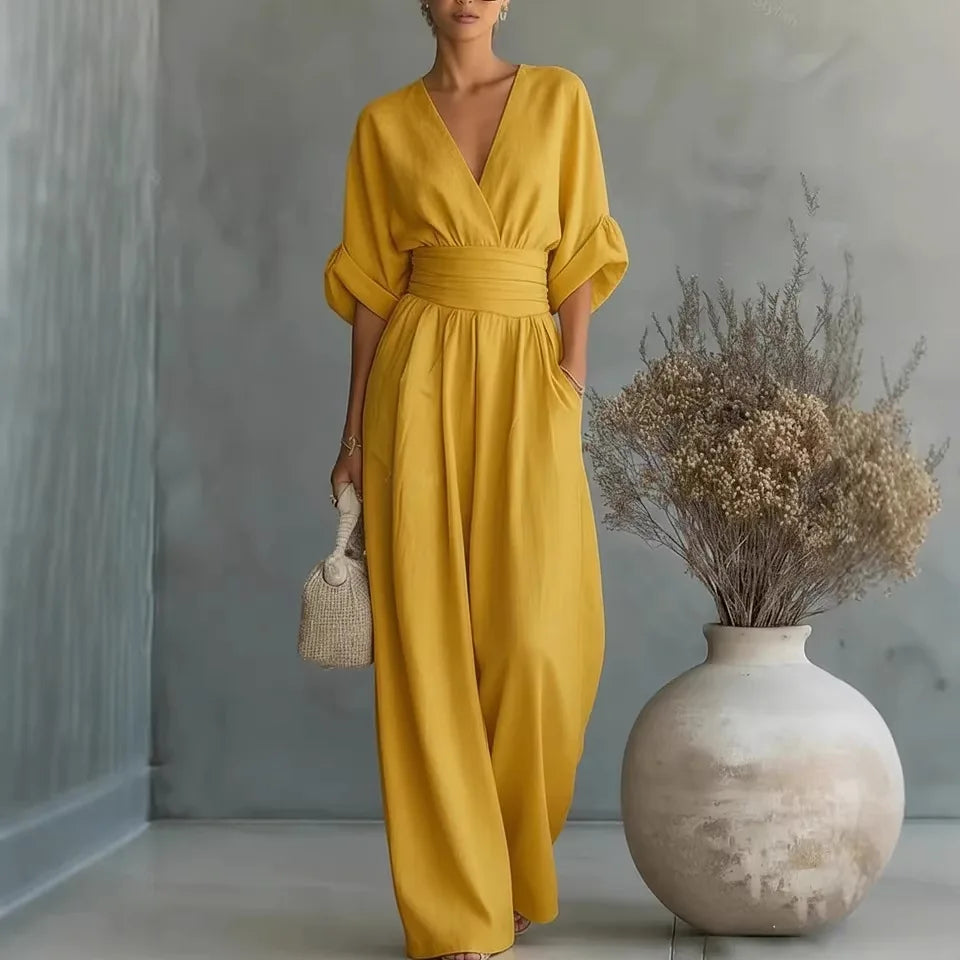 Mireya™ | Jumpsuit Elegante Manga Corta