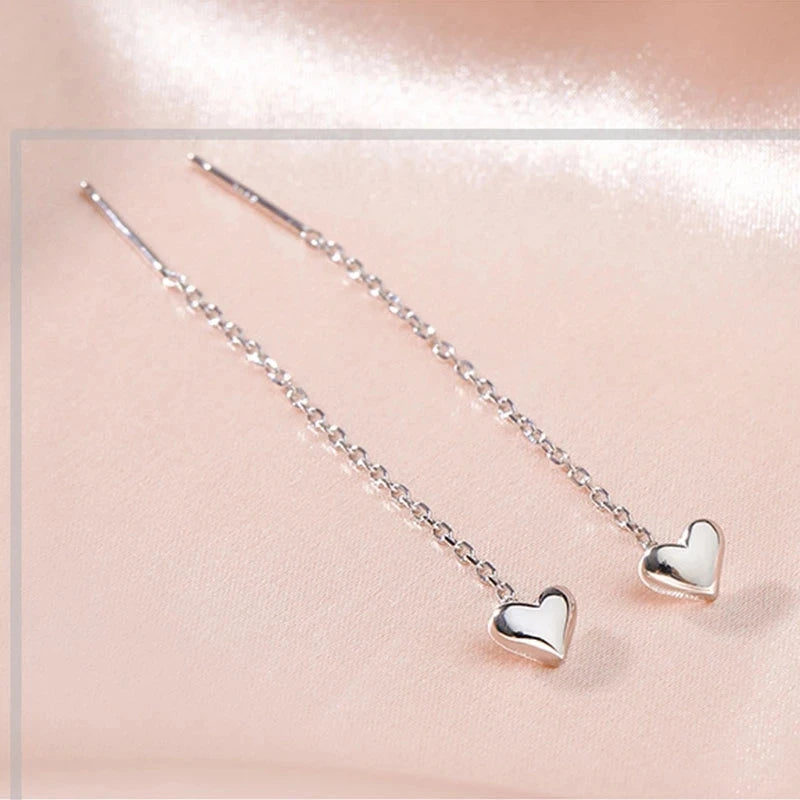 Amara™ | Pendientes de corazón con cadena colgante