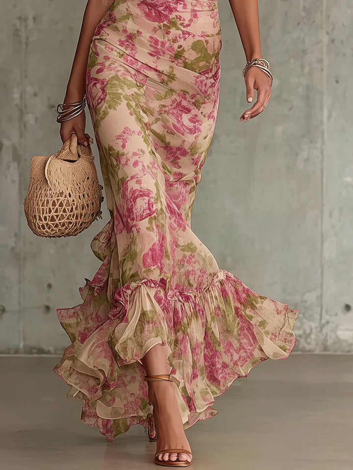 Rosalie™ | Vestido Maxi Rosa Vintage
