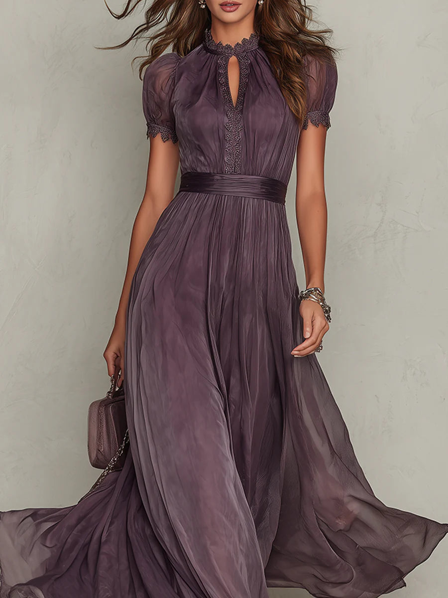 Flavia™ | Vestido Violeta con Encaje