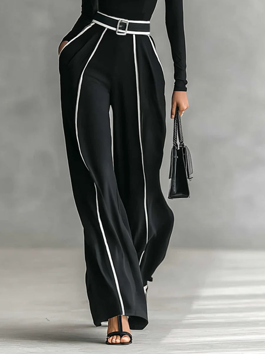 Emma™ | Conjunto elegante de dos piezas con cuello alto y pantalón ancho