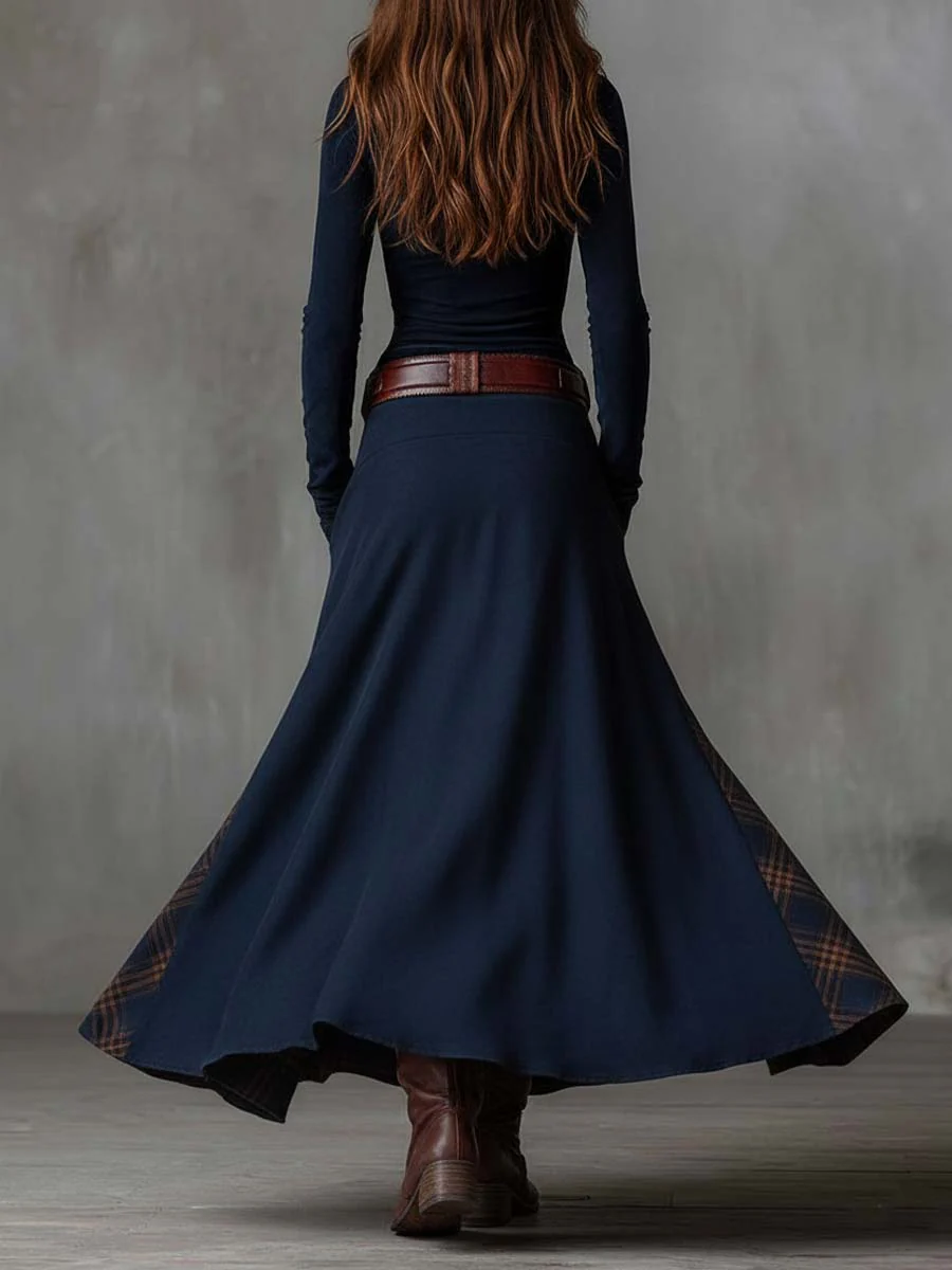 Azucena™ | Vestido maxi de ante con cinturón