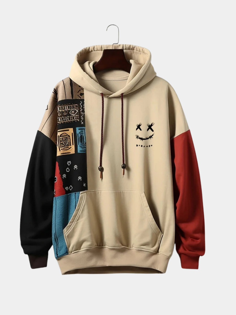 Axel™ | Sudadera urbana patchwork con capucha