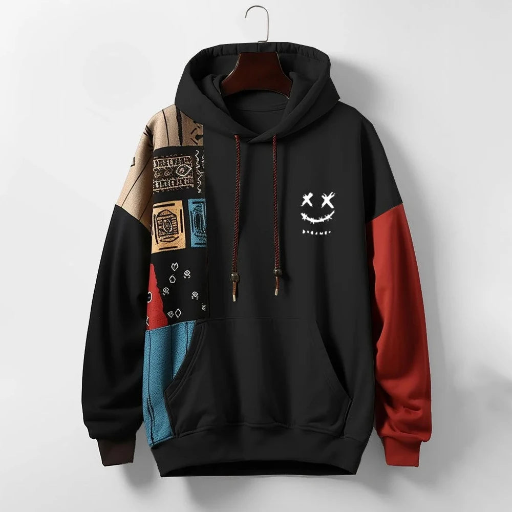 Axel™ | Sudadera urbana patchwork con capucha