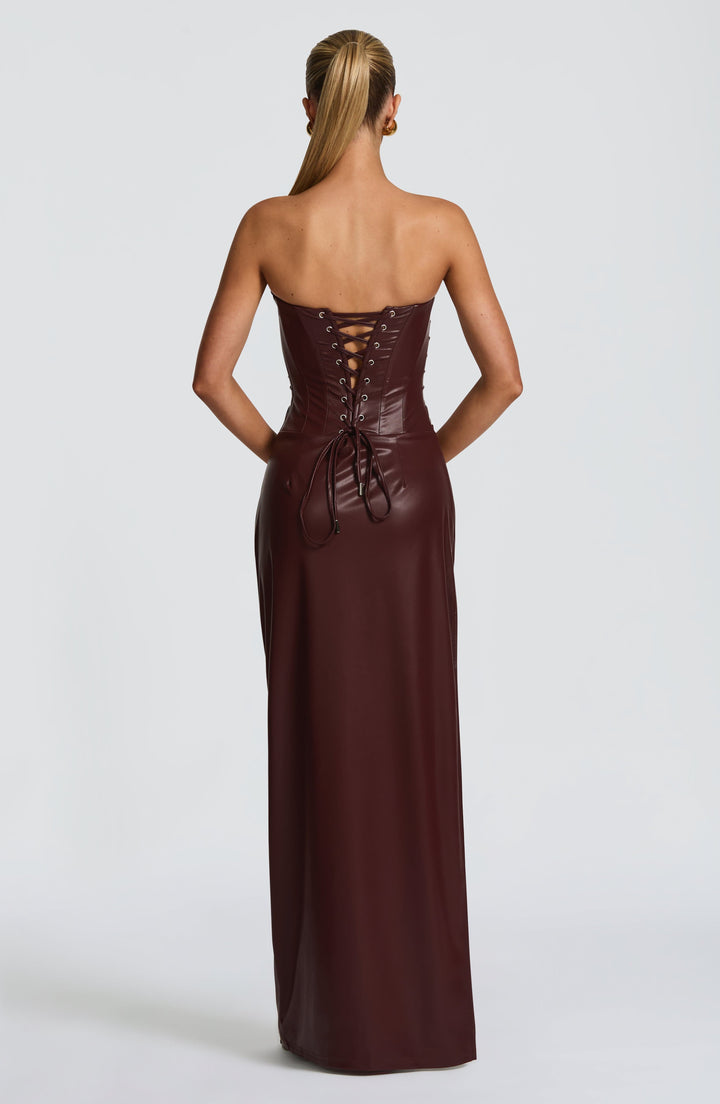 Solenne™ | Vestido efecto piel con abertura