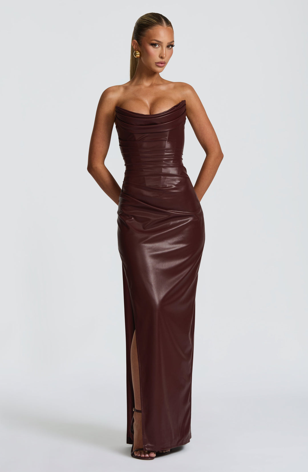 Solenne™ | Vestido efecto piel con abertura