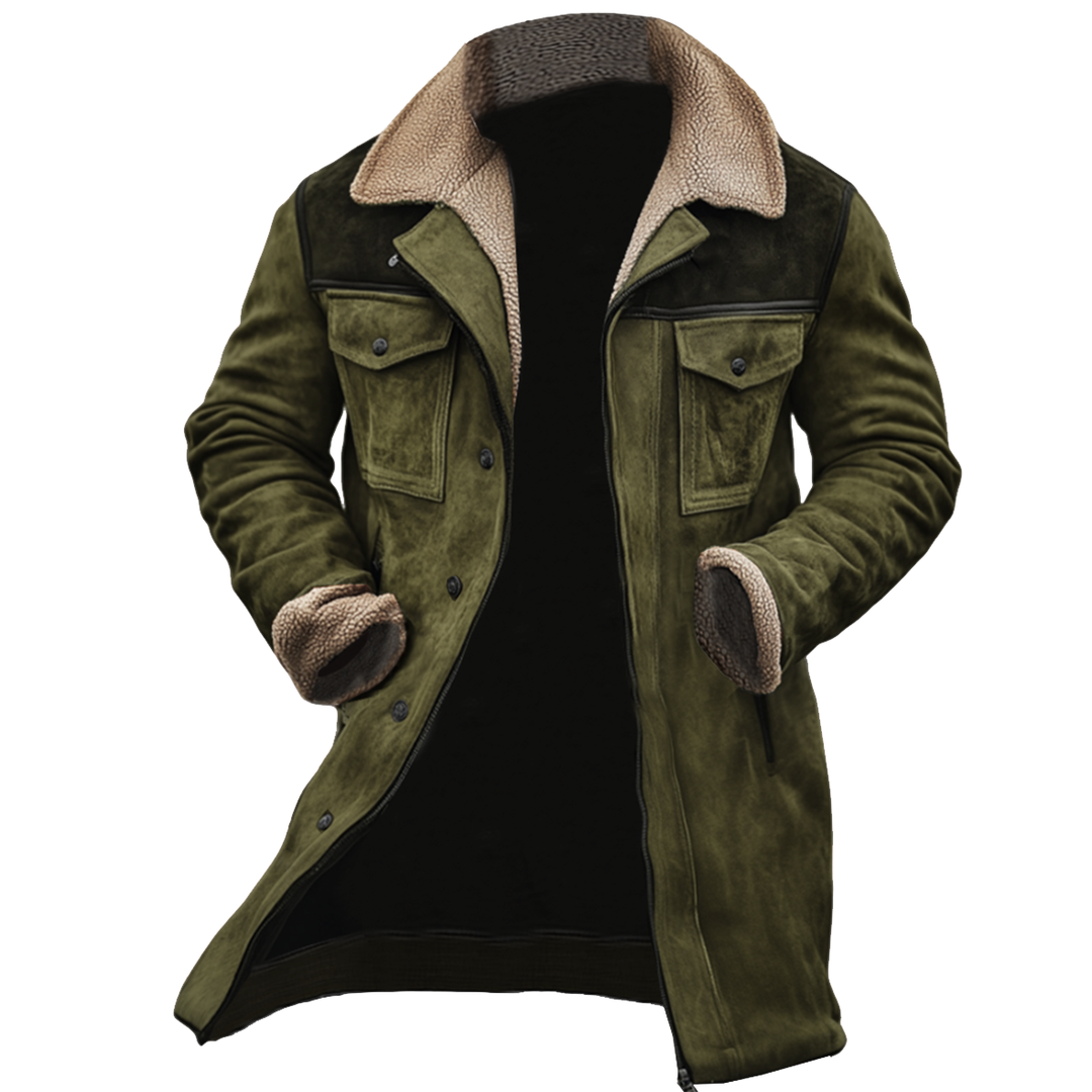 Heritage™ | Chaqueta de piel de cordero vintage con parches y múltiples bolsillos