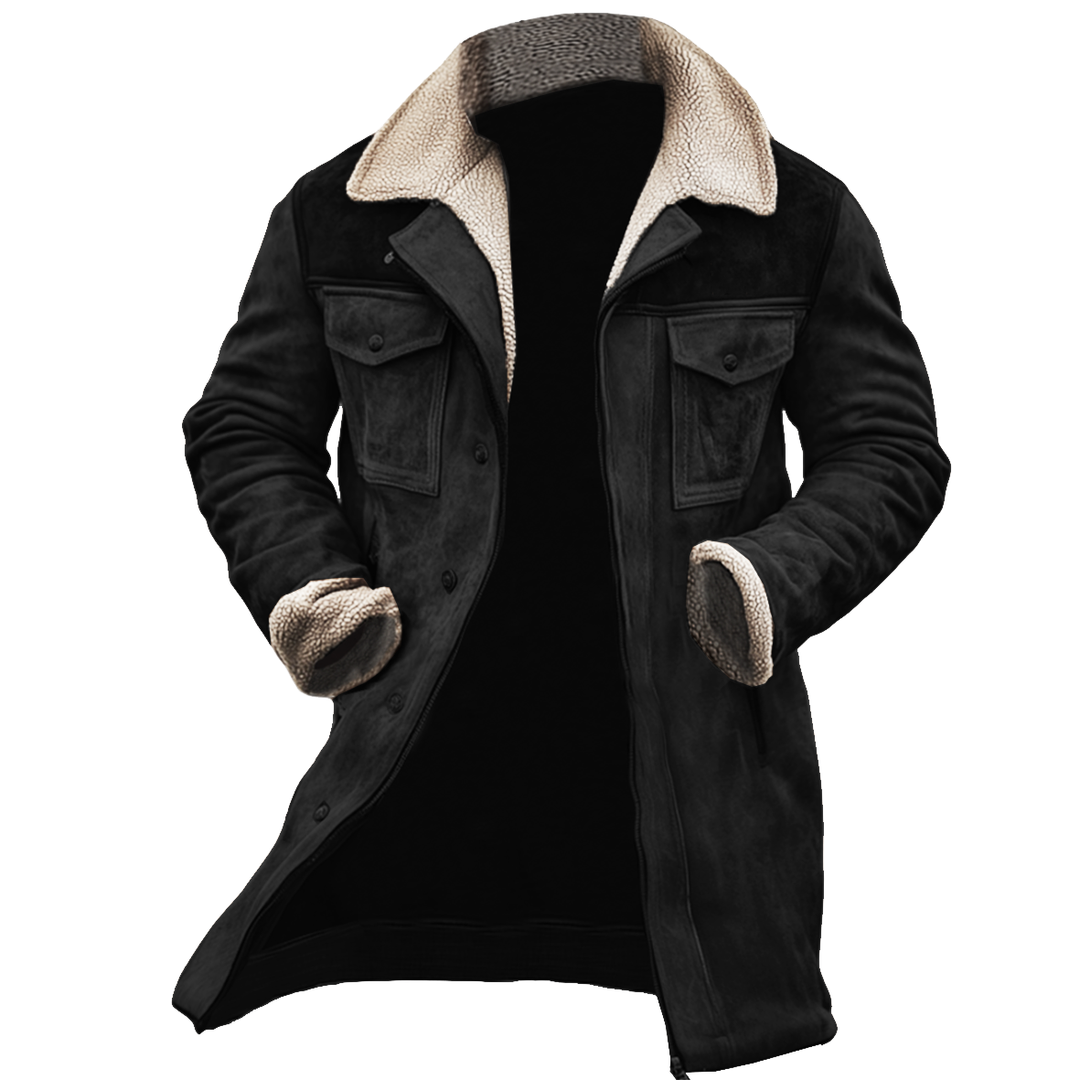Heritage™ | Chaqueta de piel de cordero vintage con parches y múltiples bolsillos