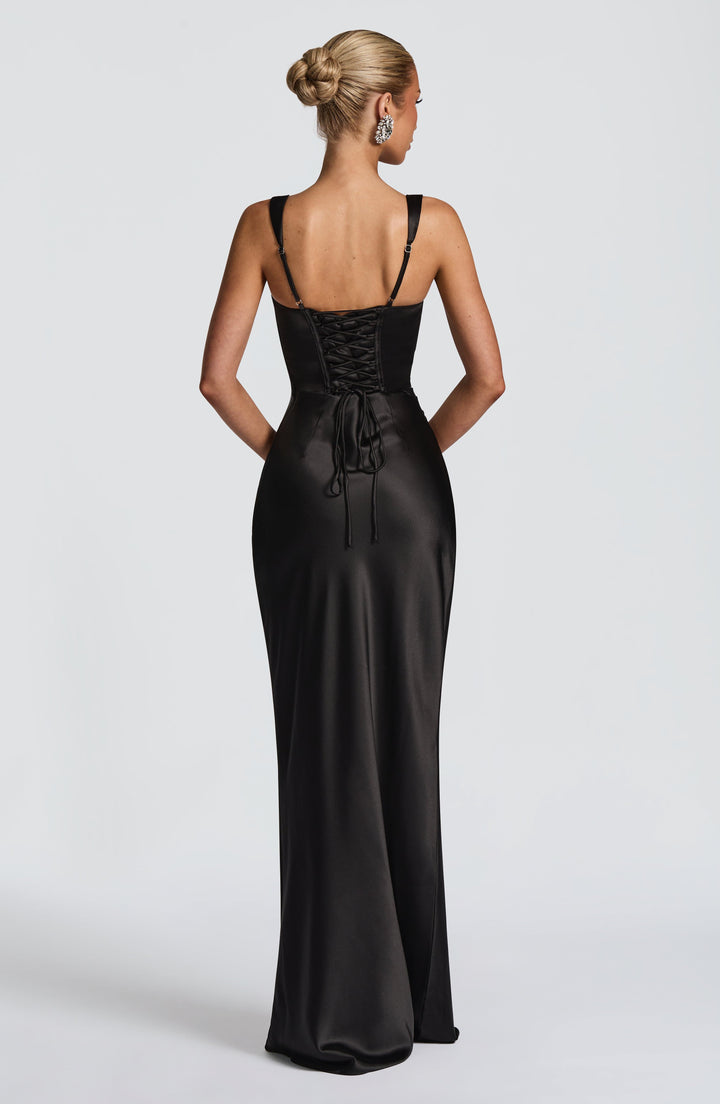 Mariela™ | Vestido satinado de lujo con plisado asimétrico