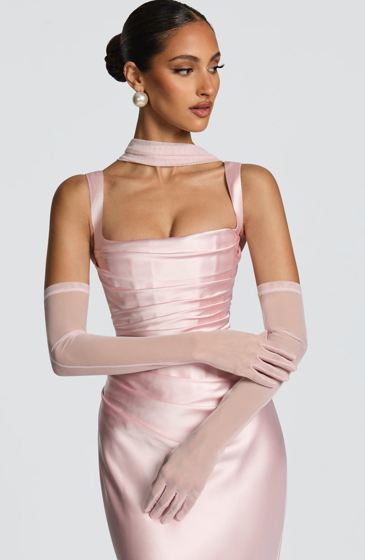 Mariela™ | Vestido satinado de lujo con plisado asimétrico