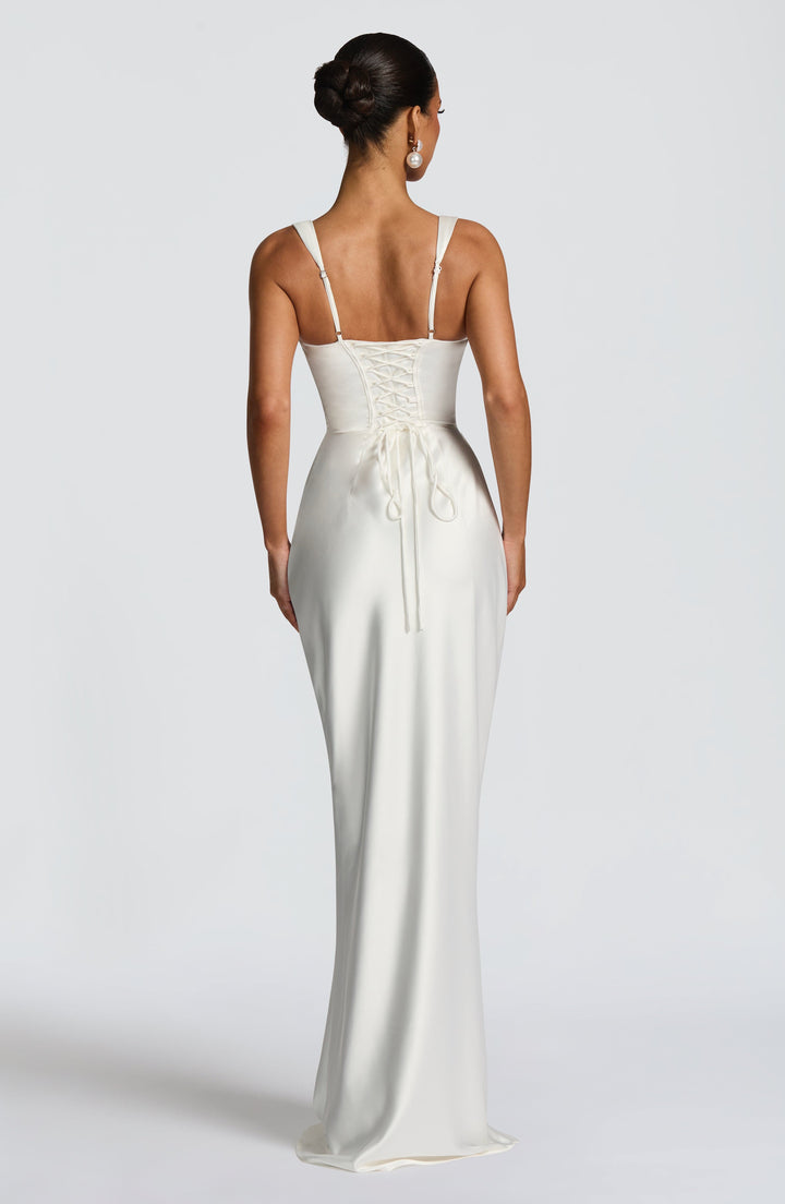 Mariela™ | Vestido satinado de lujo con plisado asimétrico