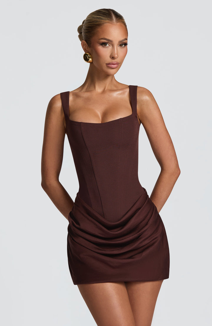 Allegra™ | Vestido mini con corset y falda