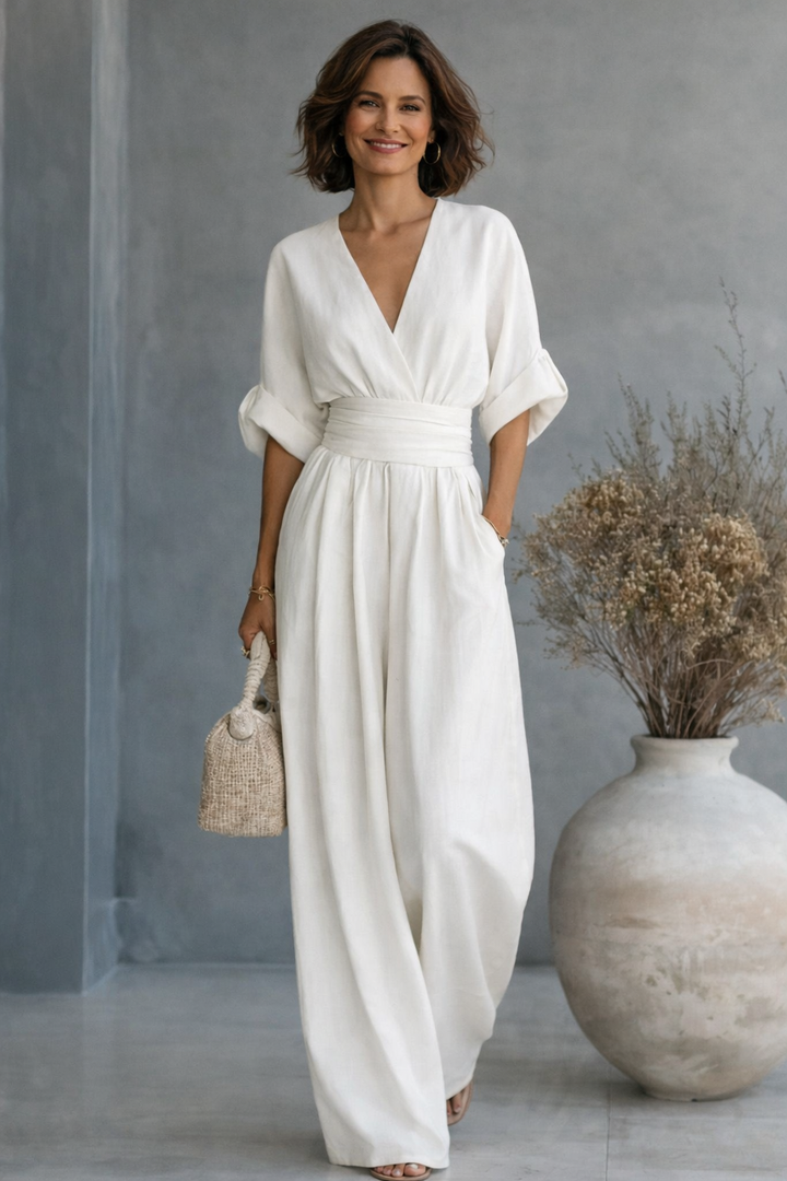 Mireya™ | Jumpsuit Elegante Manga Corta