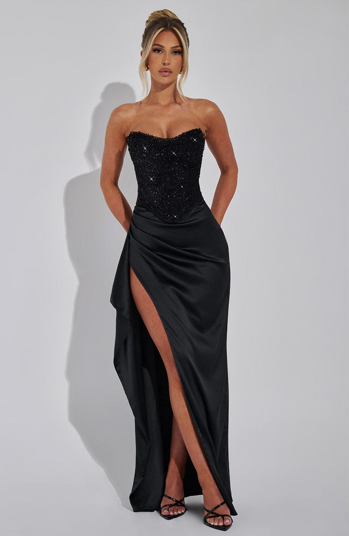 Viviana™ | Vestido de lujo con falda satinada