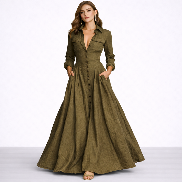 Élise Flow™ | Vestido largo de chiffon elegante