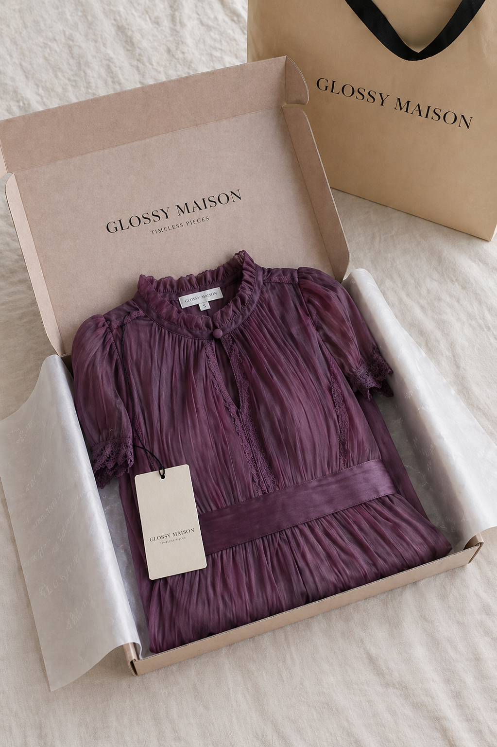 Flavia™ | Vestido Violeta con Encaje