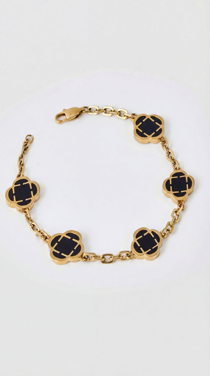 Trèfle Doré™ | Pulsera trébol oceánico bañada en oro