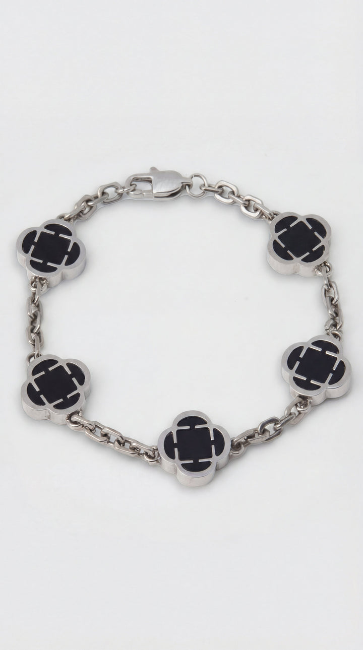 Trèfle Azura™ | Pulsera trébol oceánico en plata