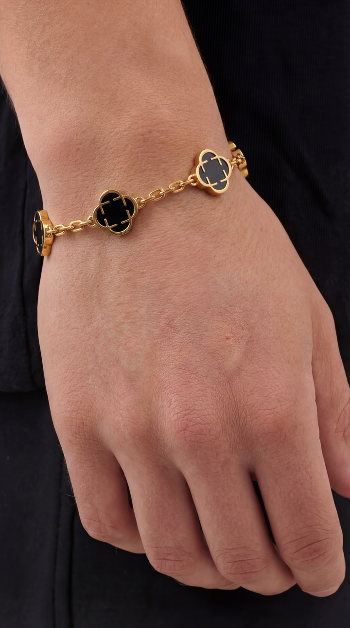 Trèfle Doré™ | Pulsera trébol oceánico bañada en oro