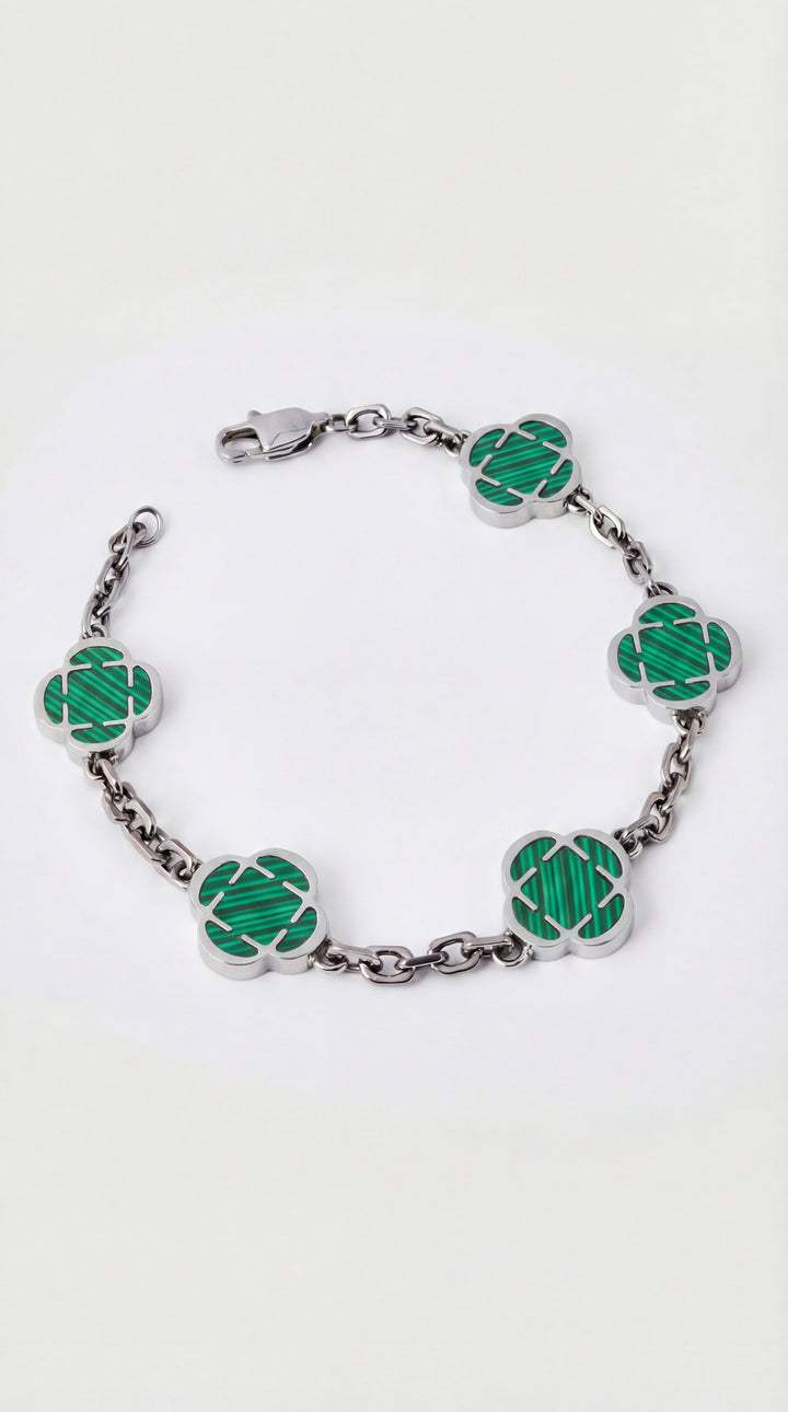 Émeraude Lumière™ | Pulsera elegante con piedra verde en plata