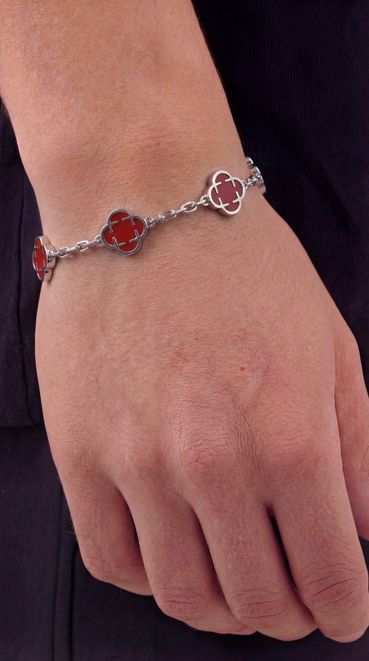 Ruby Azura™ | Pulsera oceánica con piedra roja en plata