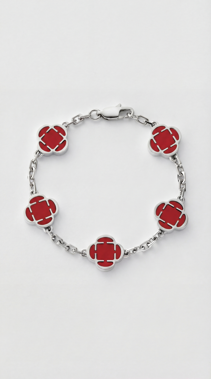 Ruby Azura™ | Pulsera oceánica con piedra roja en plata