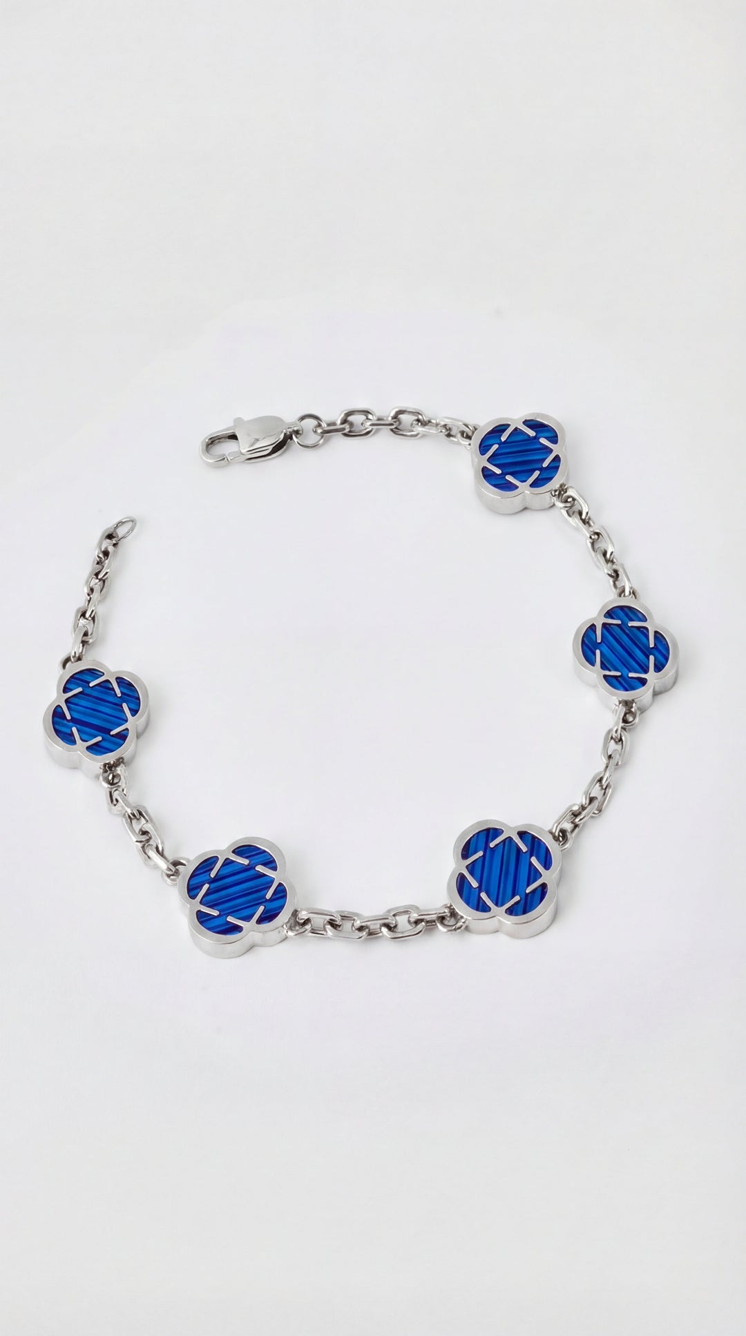 Azura Élise™ | Pulsera oceánica con gran esmeralda azul en plata