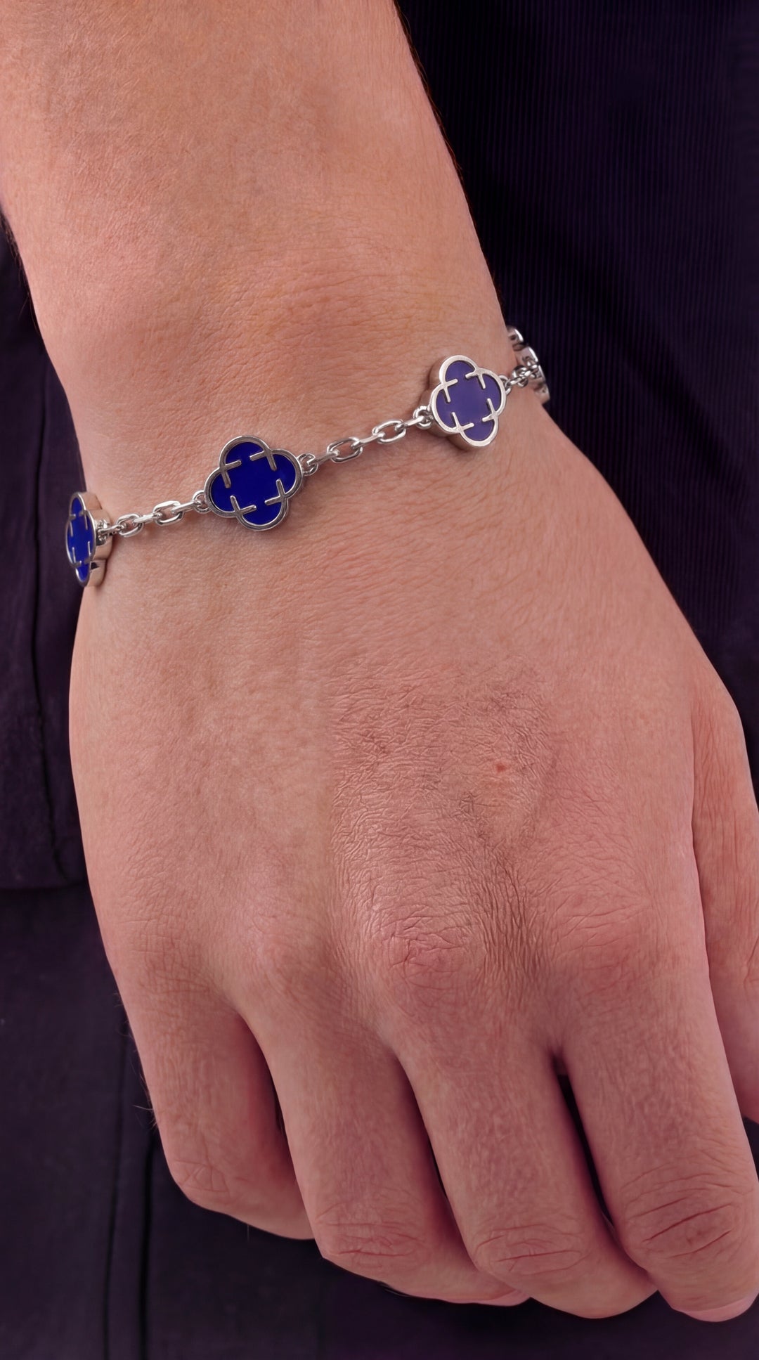 Azura Élise™ | Pulsera oceánica con gran esmeralda azul en plata