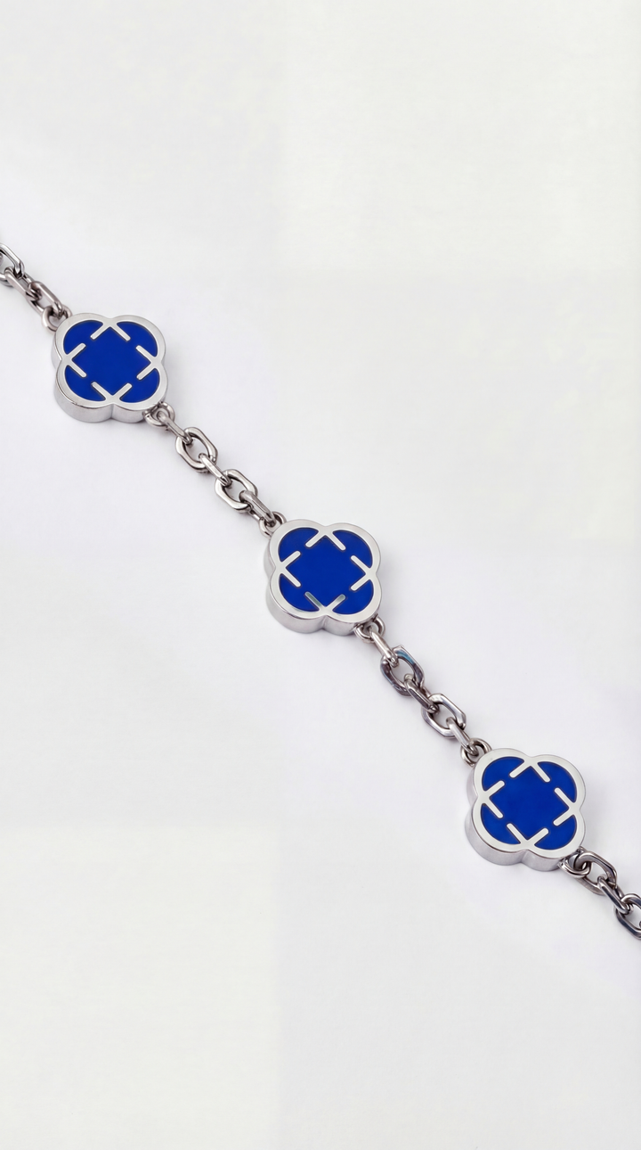 Azura Élise™ | Pulsera oceánica con gran esmeralda azul en plata