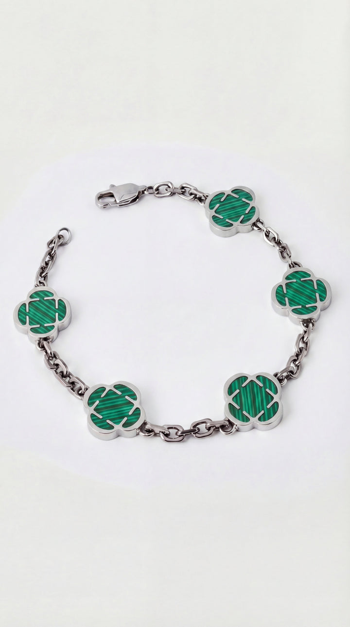 Émeraude Lumière™ | Pulsera elegante con piedra verde en plata