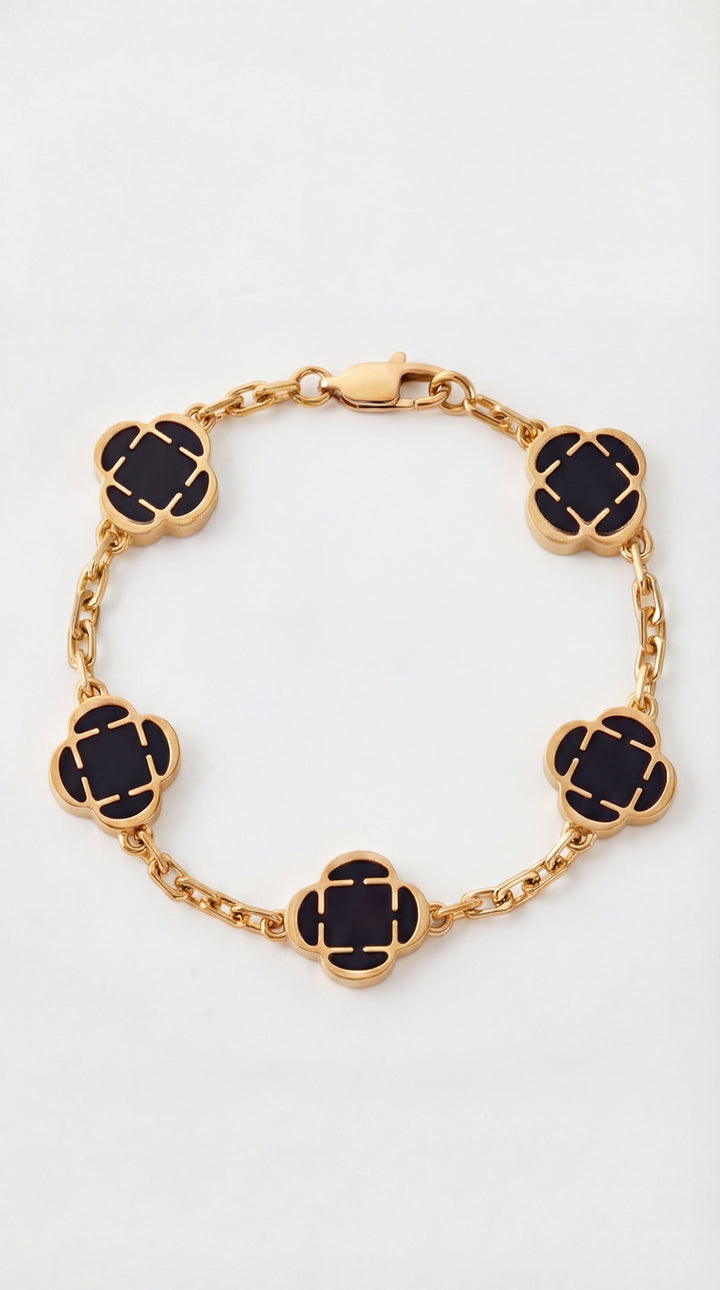 Trèfle Doré™ | Pulsera trébol oceánico bañada en oro