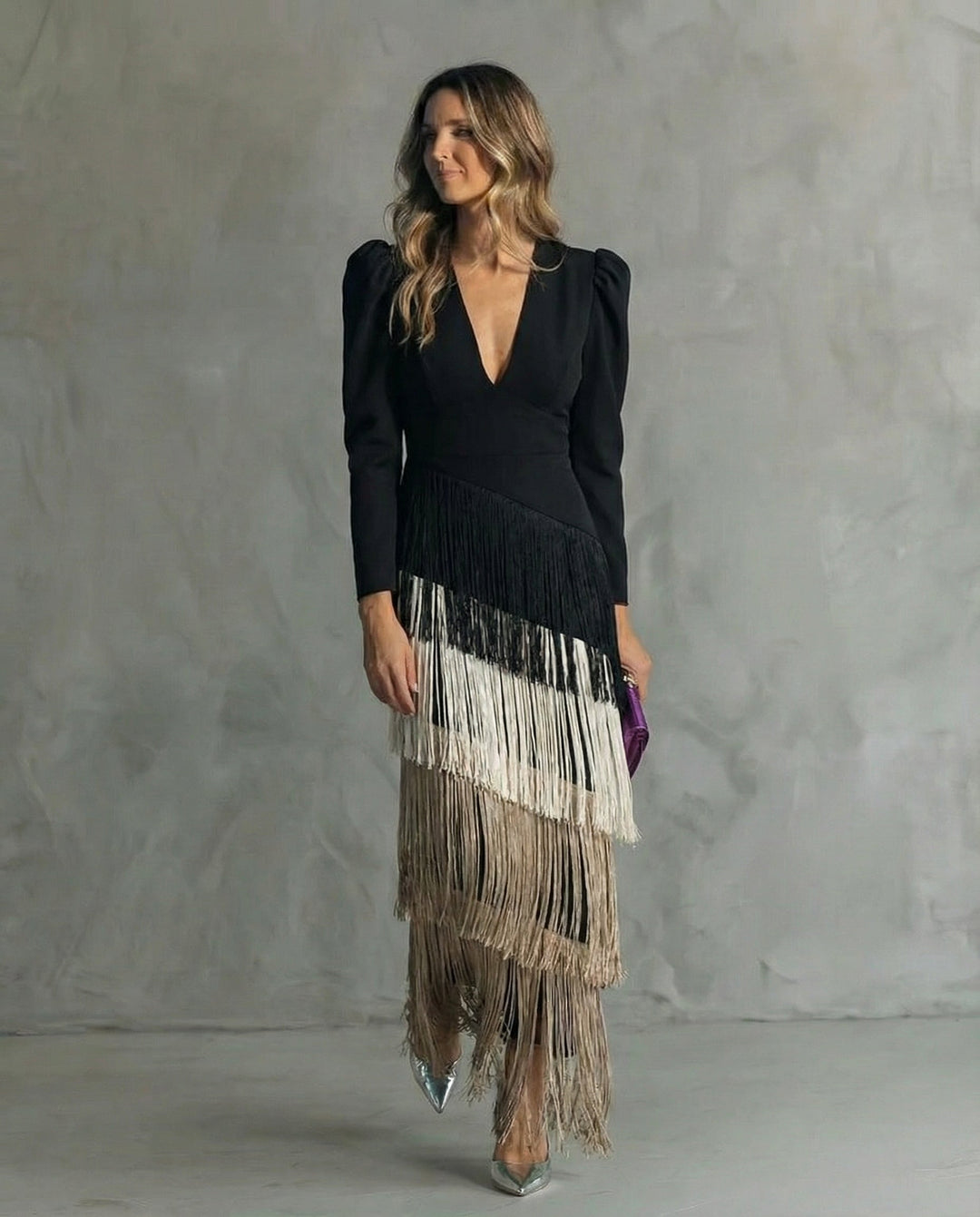 Clara™ | Vestido elegante con mangas de flecos