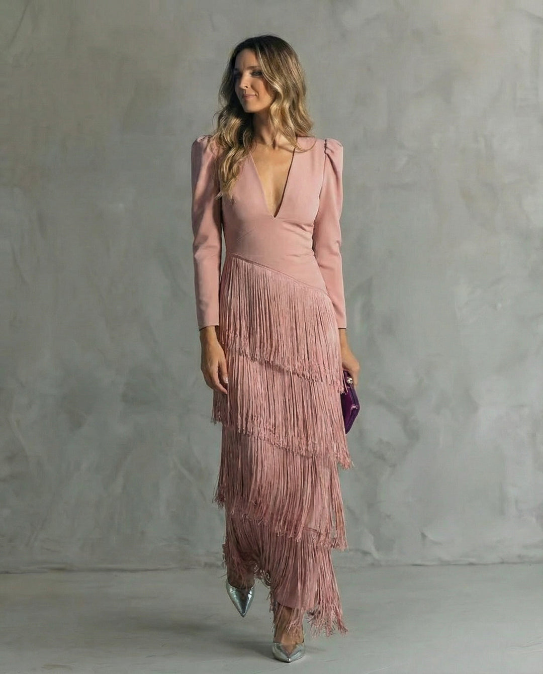 Clara™ | Vestido elegante con mangas de flecos