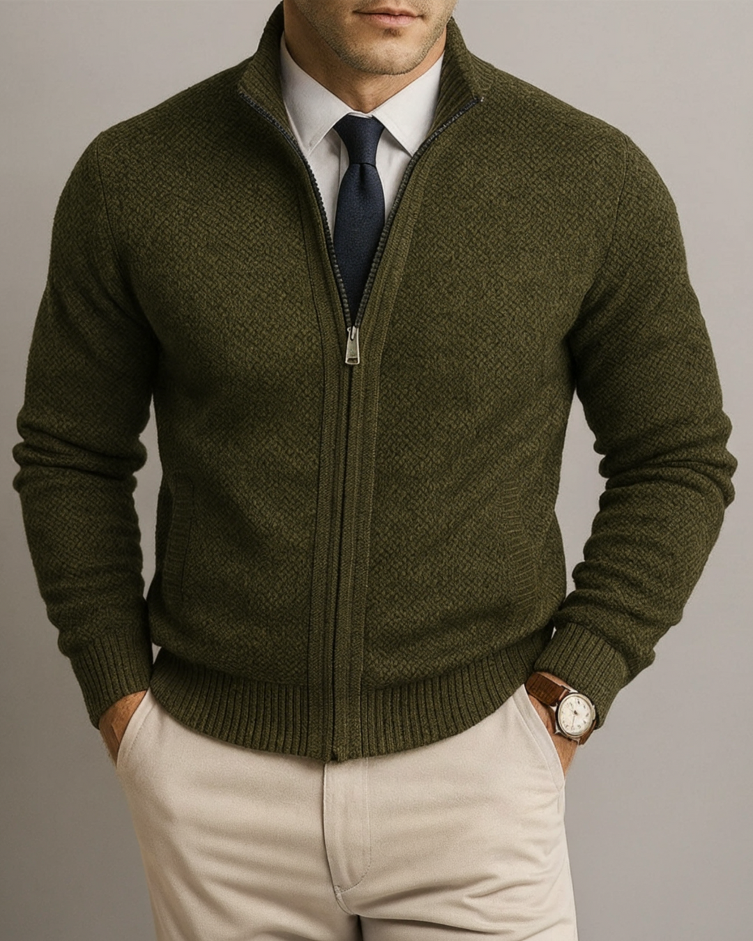 Leandro™ | Cárdigan de lana merino premium