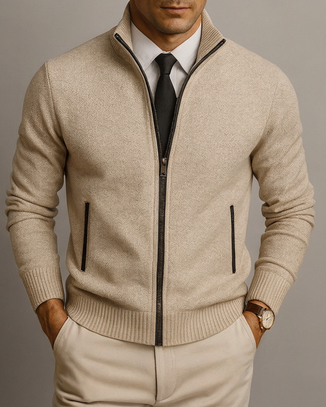Leandro™ | Cárdigan de lana merino premium