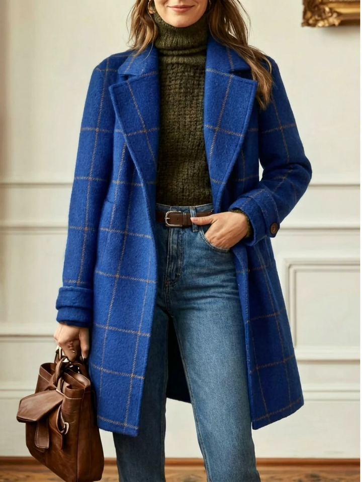 Arvae™ | Abrigo largo elegante a cuadros