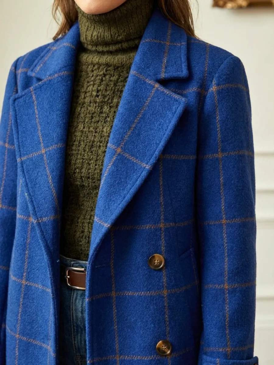 Arvae™ | Abrigo largo elegante a cuadros