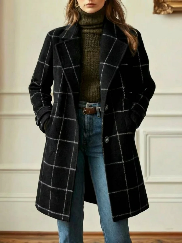 Arvae™ | Abrigo largo elegante a cuadros