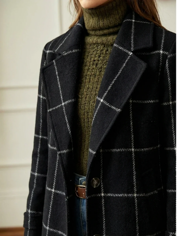 Arvae™ | Abrigo largo elegante a cuadros